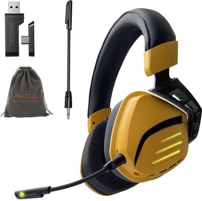 Phreeze GHW3 Gaming Headset met Microfoon - Bluetooth + 2.4Ghz USB C + USB A Dongle - Draadloos - RGB - 7.1 3D Surround Sound - Ultra Low Latency - Geschikt voor PS5, PS4, Nintendo Switch / Switch 2 , PC Headsets PS5