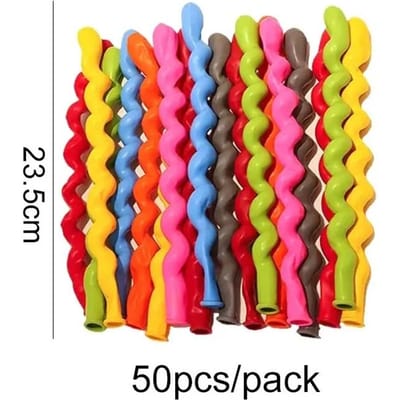 Lot de 100 ballons en latex de couleur à longue bande en spirale pour décoration de fête, anniversaire, mariage, avec gonfleur Other