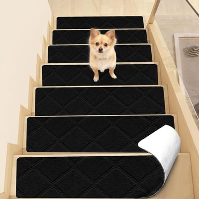 Dailygoods- Traptredematten 15 stuks - Zelfklevend - Antislip - Hoogwaardig Polyester - 55 cm x 19 cm - Veiligheid en Comfort - Trapmat