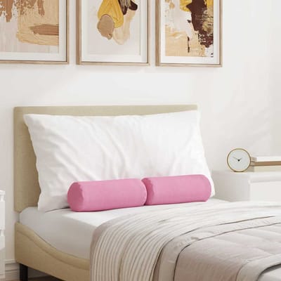 vidaXL Bolster Kussens 2 st Stof Roze Ø 15 x 40 cm