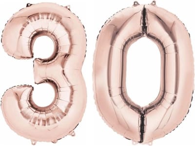 Cijfer Ballonnen Ballon Cijfer 30 Verjaardag Versiering Feest Helium Ballonnen Cijferballon Folieballon Rosegoud Xl Formaat