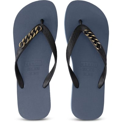 Gouden kleine teenslippers marineblauw