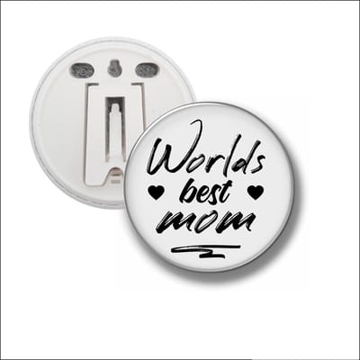 Button Met Clip 58 MM - Worlds Best Mom