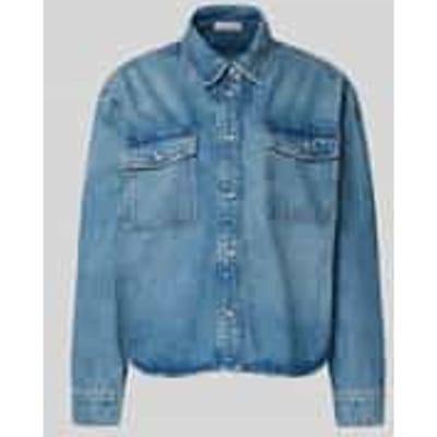 Regular fit jeansblouse van katoen