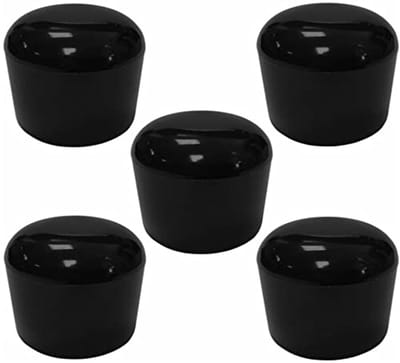 Voetkappen Rond Zwart voor Ronde Buis - 20 mm - 5 Stuks