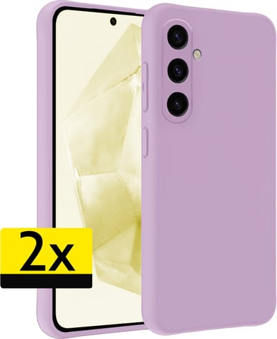 Hoesje - 2 Stuks - Geschikt voor Samsung Galaxy A35 - Sterk & Shockproof - Case Siliconen - Back Cover - Telefoon Hoes - Telefoonhoesjes - Lila