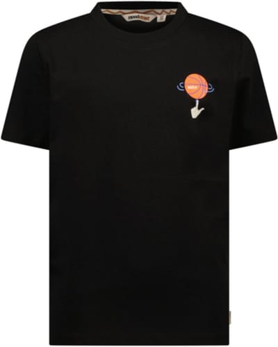 Moodstreet-Jongens LEWIS basketball T-shirt-Zwart