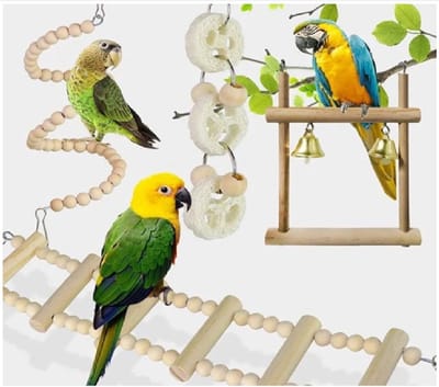 8 Stuks Set Combinatie Papegaai Vogel Speelgoed Hout Artikelen Bijten Huisdier Vogel Speelgoed Voor Papegaai Training Vogel Speelgoed
