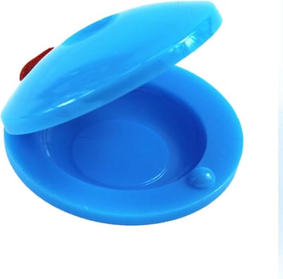 Kinder Castagnet - Hand Percussie - Muziek Leren - Geweldige Geluidskwaliteit - 10 cm - Lichtblauw