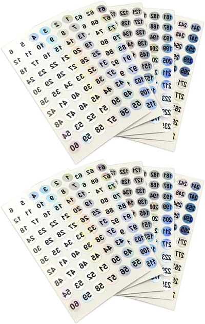 Zelfklevende ronde nummerstickers 1-300, 10 vellen voor kantoor, kluisjes en thuis, perfect voor organisatie en classificatie.