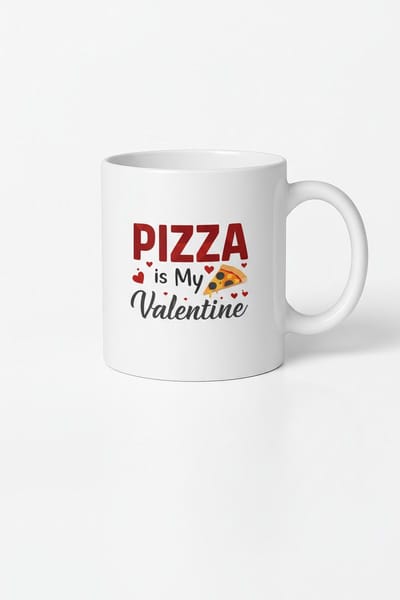 Mok "Pizza is My Valentine" | Uniek Valentijnscadeau voor Pizzaliefhebbers