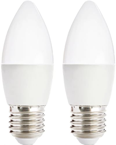 Kobi LED Lamp Kaarsvorm E27 7W - 600lm - 6500K - 230V - Voor Spiegelverlichting of Technische Omgeving - 2 stuks