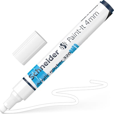 Schneider acrylmarker - Paint-It 320 - schrijfbreedte 4mm - wit - acrylstiften - S-120249