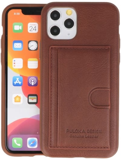 PULOKA Backcover Hardcase Hoesje - Hoesje Geschikt voor iPhone 11 Pro - Bruin