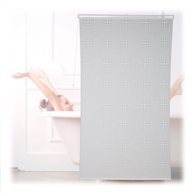 douche rolgordijn - semi-transparant - 140 x 240 cm - waterafstotend - badkuip en douche- plafond - wit