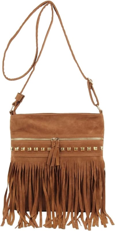 Vrouwelijke Mode Hobo Schoudertas met Franje en Kwastjes - Vintage Crossbody Handtas in Bruin, Ideaal voor Dagelijks Gebruik