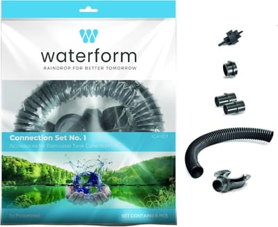 Aansluitset regenwatertank - Regenwater verzamelen - Water besparen - Eenvoudige montage - 315 cm slang - Grijs
