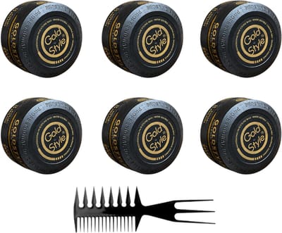 Gold Style Haar Wax Nummer 8 – Aqua Miilion – 6 x 150ML (900ML totaal) + 1 Styling Kam - Styling Haar Wax - Haar Wax Mannen