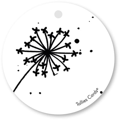 Tallies Cards - kadokaartjes  - bloemenkaartjes - Paardebloem - Black&White - set van 5 kaarten - condoleance - deelneming - gecondoleerd - afscheid - 100% Duurzaam
