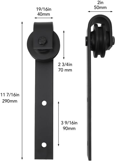 Dailygoods- Schuifrollen Kit - Opknoping Rail - Katrol voor Schuurdeur - Wielen voor Slaapkamer/Woonkamer - Hoogwaardige Hardware - Verbeter werkefficiëntie - Deursysteem
