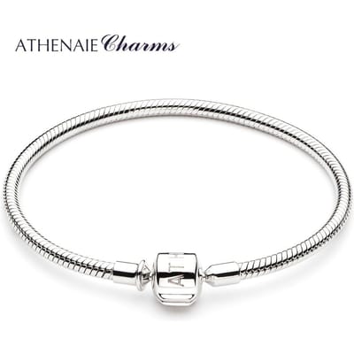 925 Sterling Zilver Slangenhuid Ketting Bedelarmband Geschikt Voor Europese Charm Beads white