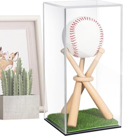 Baseballhouder Acryl - Bal display - Verzameling tonen - UV-bescherming - 12x12x20cm - Transparant