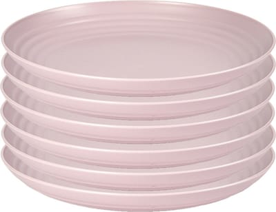 PlasticForte Rond bord/camping bord - 6x - D22 cm - lichtroze - kunststof