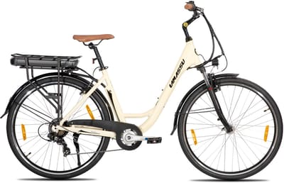 HILAND Montura Elektrische Stadsfiets 28 inch - E-bike Commuter Unisex - 250W Motor - 36V 10.4Ah Accu - 7 Versnellingen - Aluminium Frame