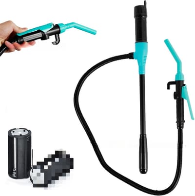 Batterij aangedreven (niet inbegrepen), vloeistofpomp, elektrische vloeistofhevelpomp, multifunctionele draagbare pomp, afneembare elektrische waterpomp, oliepijp, oliezuiger, draagbare oliepomp, zelfrijdende slangoliepomp, blauw