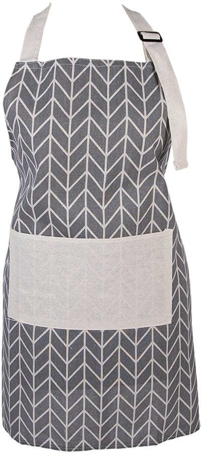 Clayre & Eef Keukenschort 69x68 cm Grijs Polyester