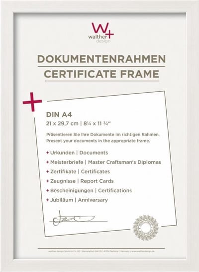 Walther Construction - Fotolijst - Fotoformaat 21x29,7 cm (DIN A4) - Wit