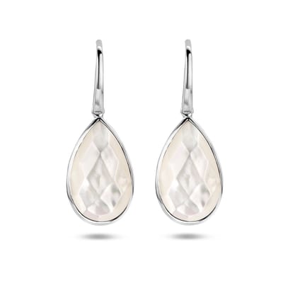 Glams oorhangers parelmoer franse haak - Zilver