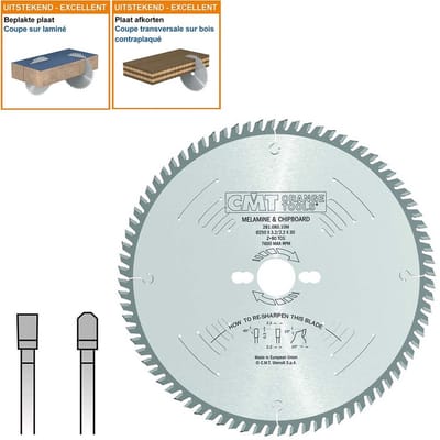 CMT Platencirkelzaag HW 250x30x3,2 Z80 HPL, Kunststof