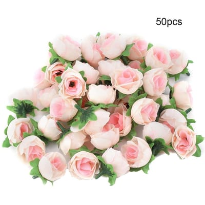 50 stuks Kunstzijde Pioenhoofdbloem Kleine Bol Chrysant Kleine Anjer Champagne beige