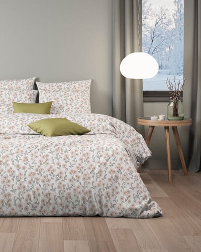 Mistral Home - DEKBEDOVERTREK - flanel - 140 x 200 cm + 65 x 65 cm - eenpersoons - botanisch - groen