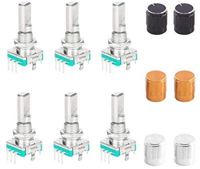 6PCS Rotary Encoder Code Switch 5Pins 20mm Digitale Potentiometer voor Arduino met Knop Caps