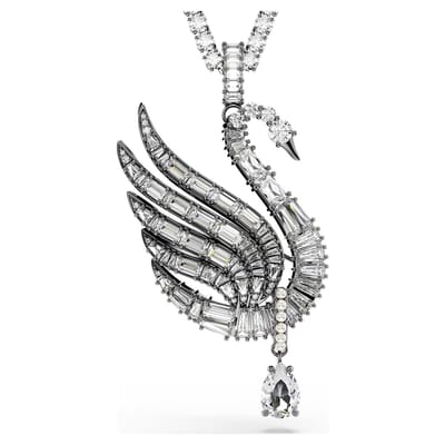 Swarovski Swan hanger en broche 5723411 | luxe zwarte Swarovski sieraden voor statement choker broche en ketting stijlen