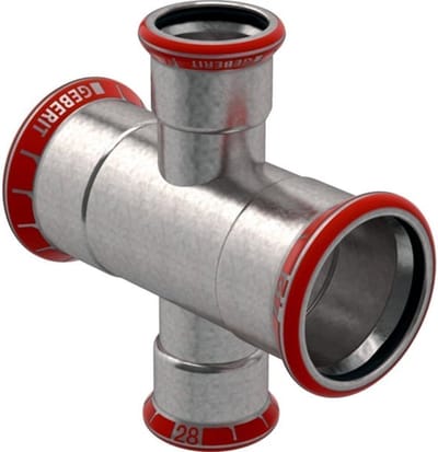 Geberit Mapress C-staal kruis T-stuk verzinkt 54x28mm
