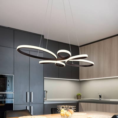 Trio Lighting Fly LED hanglamp, mat zwart, 3.000 K, 83 cm x 45 cm