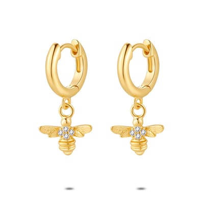 Twice As Nice Oorbellen in 18kt verguld zilver, bij, zirkonia