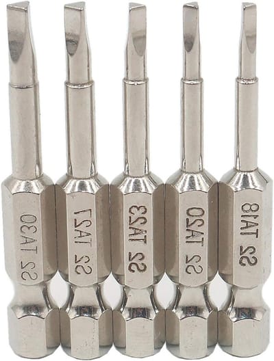 Set van 5 Stuks 1/4" Hex Shank Magnetische S2 Stalen Schroevendraaier Bits - 50mm, Precisie, Duurzaam, Handgereedschap