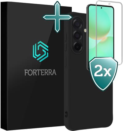 Hoesje Met 2x Screenprotector - Geschikt voor Samsung Galaxy A36 - Sterk & Shockproof - Telefoon Hoes - Back Cover - Siliconen Case - Zwart