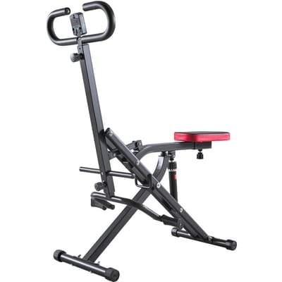 Machine à Squats, Machine à Rameur pour Squats Profonds pour la Maison, Installation Facile et Équipement d'Exercice Pliable, Machine d'Entraînement des Fessiers avec Résistance Réglable sur 12 Vitesses,