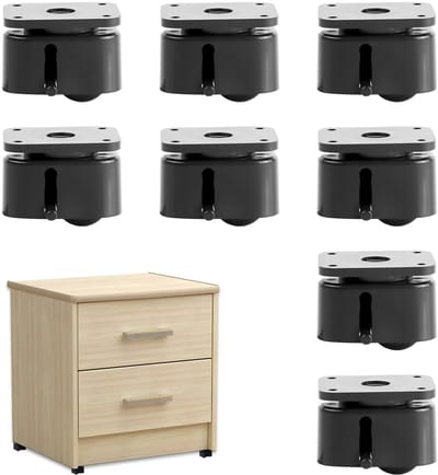 Meubelwielen met Rem - Zwenkwielen Draaibaar - Meubels Verplaatsen - Stil en Slijtvast - 50 kg Laadvermogen - Wit