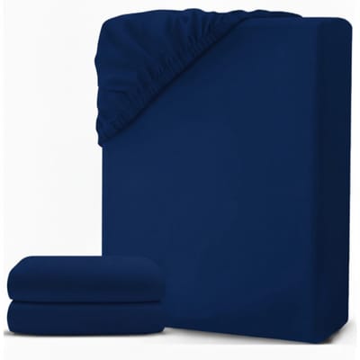 Matrasovertrek 180x200 - Hoeslaken - Matrashoes - Fleece -Donkerblauw