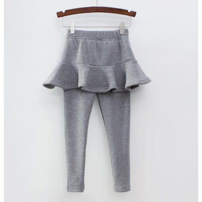 Effen Kleur Meisjes Broek Kinder Leggings 2-10J Kinderkleding Lente Herfst Katoen Leggings Warm Baby Meisje Rok-Broek 110cm grijs