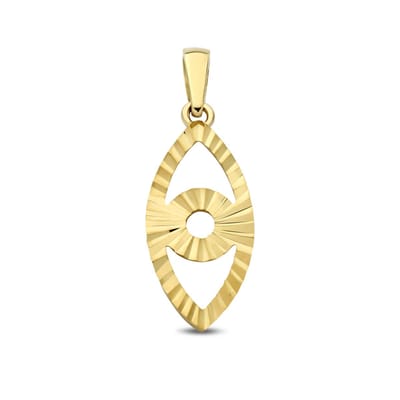 New Bling - 9NBG-0922 - 14K geelgouden Hanger – Nazar Dia Cut – Dames Hanger