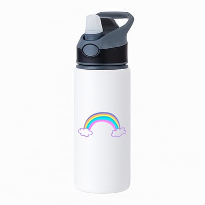 Hacebo® - Regenboog waterfles met rietje zwart - Lgbt - Pride liefhebbers - equity - pride - water fles - 650ML