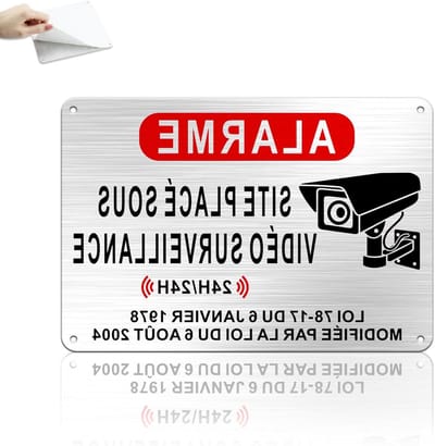 Bewakingspaneel Aluminium - Veiligheidssticker Camera - Eigendom Beveiligen - Weerbestendig Ontwerp - 22 x 15 cm - Metallic