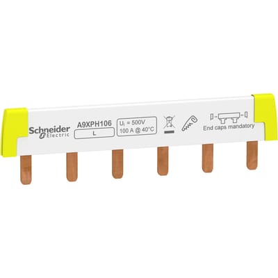 Schneider Acti9 Enkel Fase 100A Busbar 6 Module - A9XPH106